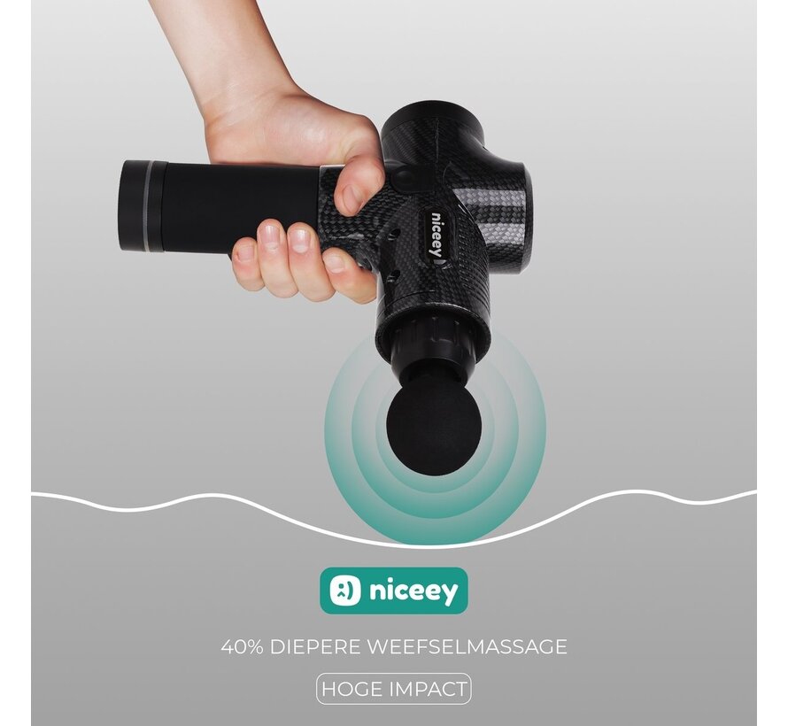 Pistolet de massage professionnel - Niceey - Sans fil - Noir