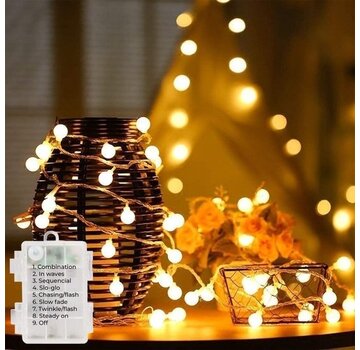 Homèlle Guirlande lumineuse - Lumières de Noël extérieur & intérieur - Blanc chaud - 6 mètres - 50 LEDs