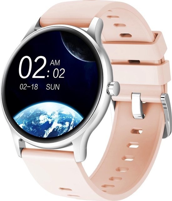 Denver Smartwatch - 5 cadrans - Podomètre - Appels/SMS - Activité de sommeil - Fréquence cardiaque, Moniteur de tension artérielle, Mode sport - IP67 - SW173 - Rose