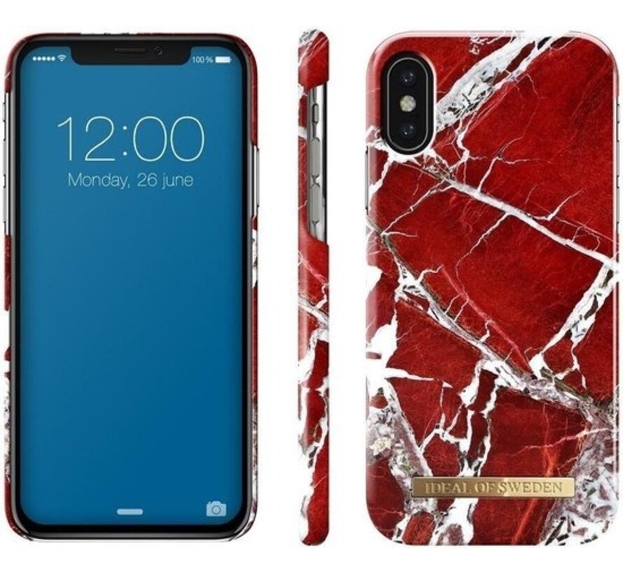 iDeal of Sweden Fashion Case Apple iPhone X / XS Scarlet Red Marble