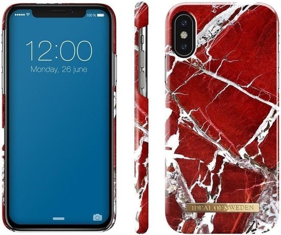 iDeal of Sweden Fashion Case Apple iPhone X / XS Scarlet Red Marble