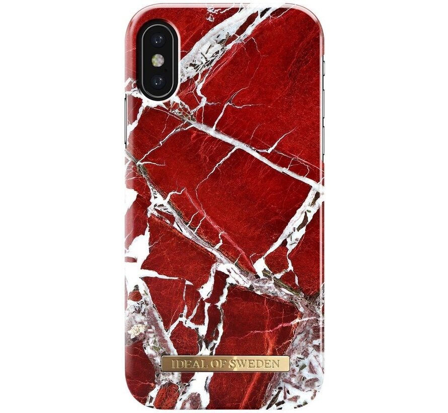 iDeal of Sweden Fashion Case Apple iPhone X / XS Scarlet Red Marble