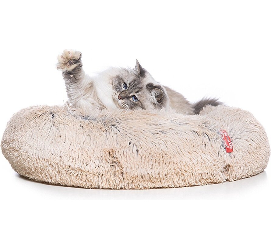 Snoozle Cat Basket - Panier à chat doux et luxueux - Panier à chat rond - lavable - 100cm - Cream Brown