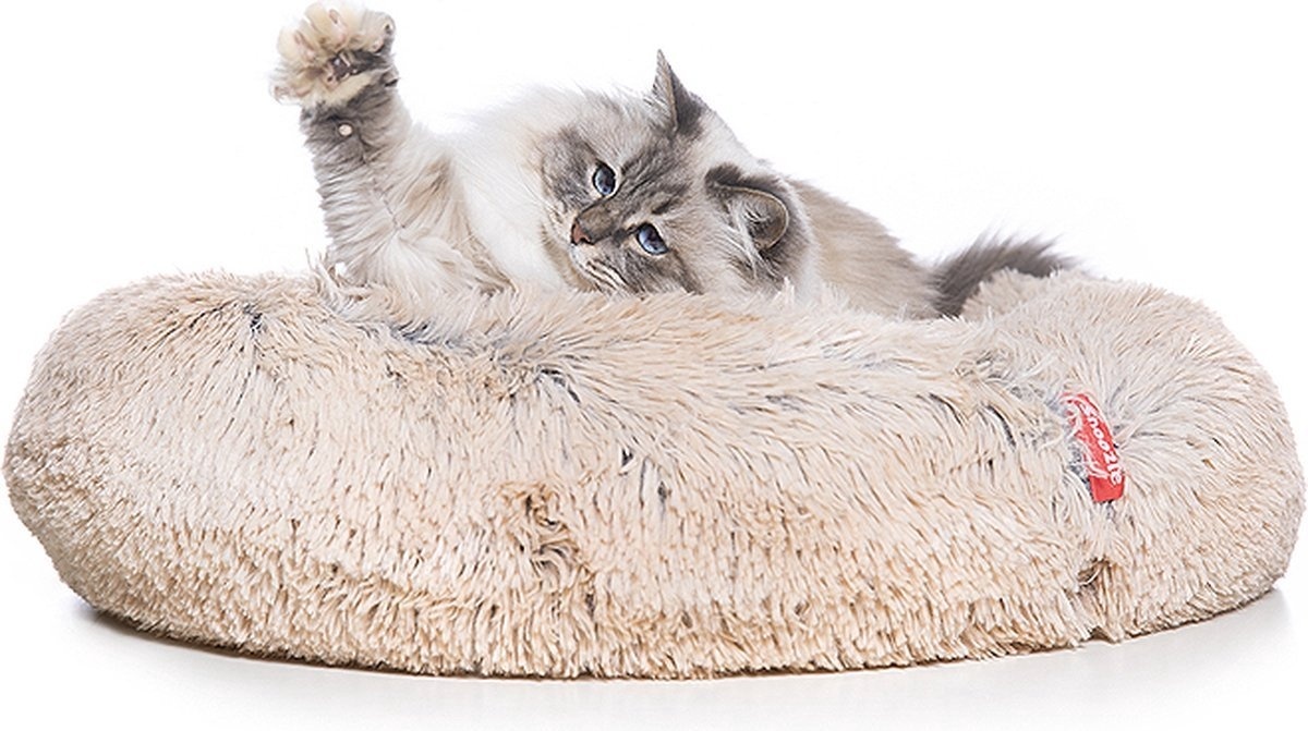 Snoozle Cat Basket - Panier à chat doux et luxueux - Panier à chat rond - lavable - 100cm - Cream Brown