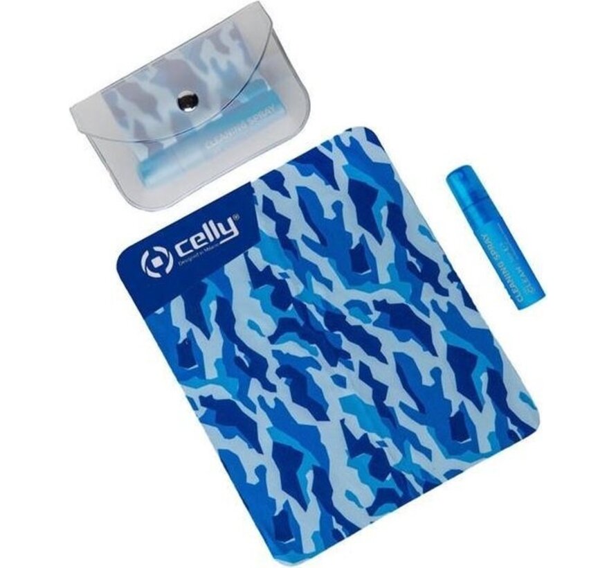 Kit de nettoyage pour écran tactile, 5 ml, bleu - plastique - Celly