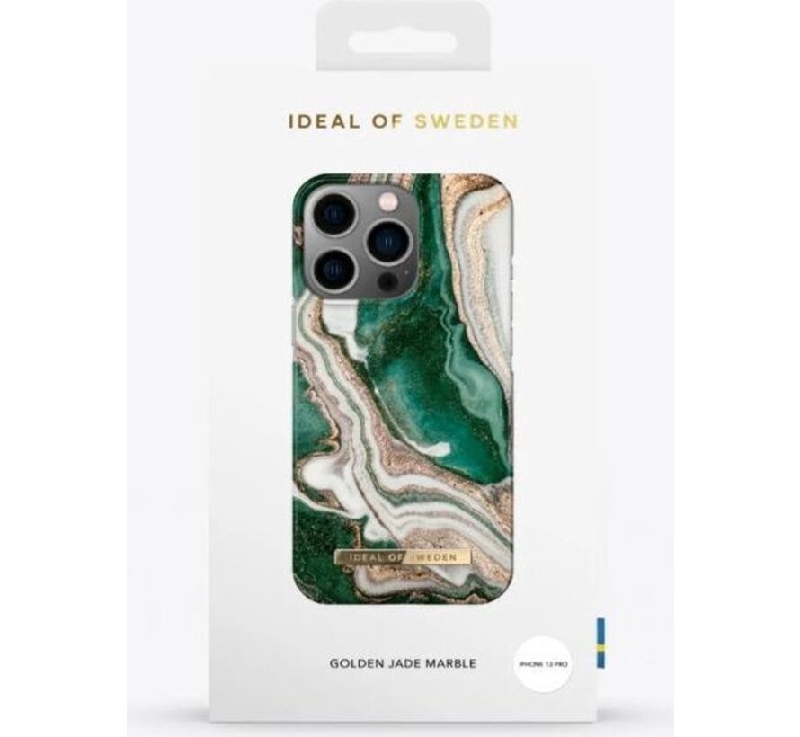 iDeal of Sweden Coque arrière Fashion pour iPhone 13 Pro - Marbre Jade Doré