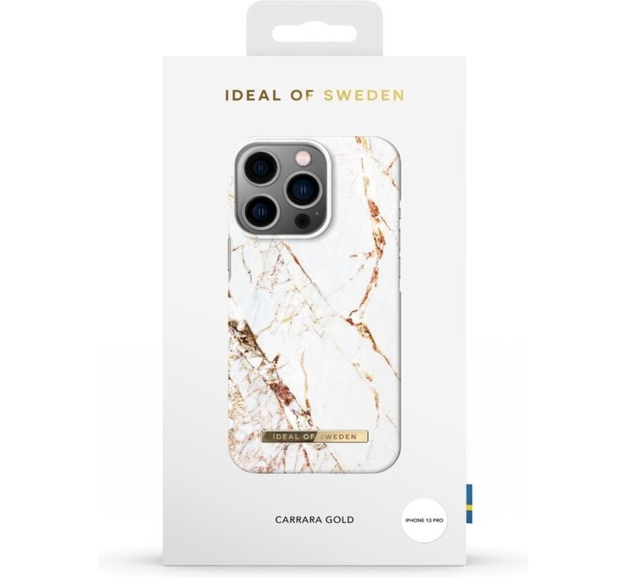 iDeal of Sweden case suitable for Apple iPhone 13 Pro - Plastic Back Cover - Carrara Gold