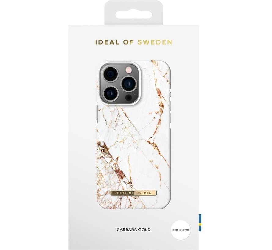 iDeal of Sweden case suitable for Apple iPhone 13 Pro - Plastic Back Cover - Carrara Gold