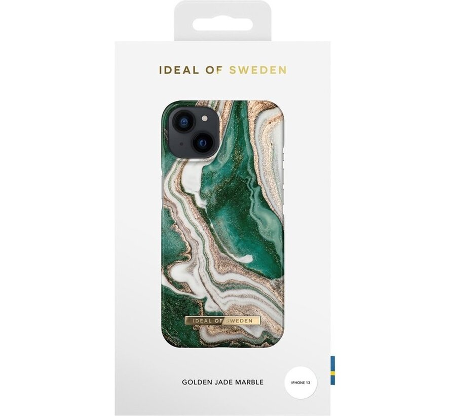 iDeal of Sweden Coque arrière Fashion pour iPhone 13 - Marbre Jade Doré