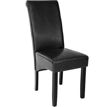 Tectake Tectake - Chaise de salle à manger - ergonomique - noire - 400554