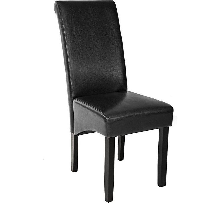 Tectake - Chaise de salle à manger - ergonomique - noire - 400554