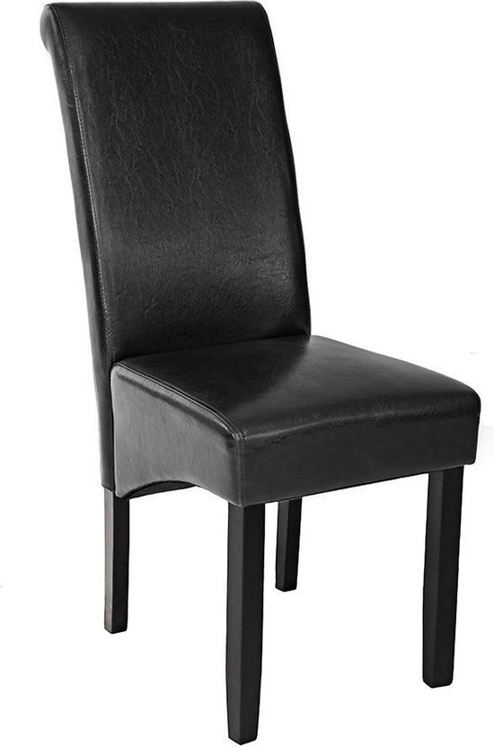 Tectake - Chaise de salle à manger - ergonomique - noire - 400554
