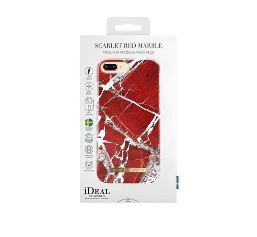 iDeal of Sweden iPhone 8 Plus / 7 Plus Fashion Back Case Scarlet Red Marble