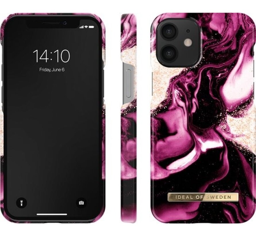 iDeal of Sweden Coque arrière pour iPhone 13 Mini - Coque Fashion - Golden Ruby Marble