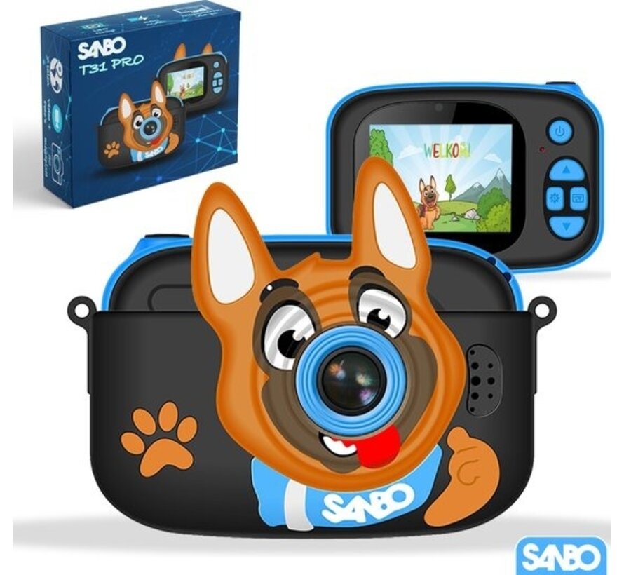 Sanbo T31 Pro Kids Camera - Blue / Black - Incl. 32Gb Sd Card and Reader - Caméra photo Kids - Vlogging - Play camera