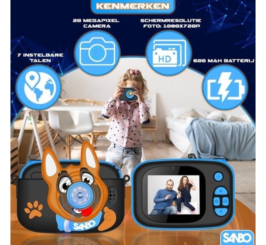 Sanbo T31 Pro Kids Camera - Blue / Black - Incl. 32Gb Sd Card and Reader - Caméra photo Kids - Vlogging - Play camera