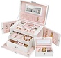 Tectake - boîte à bijoux boîte à bijoux avec miroir, rose, 401539