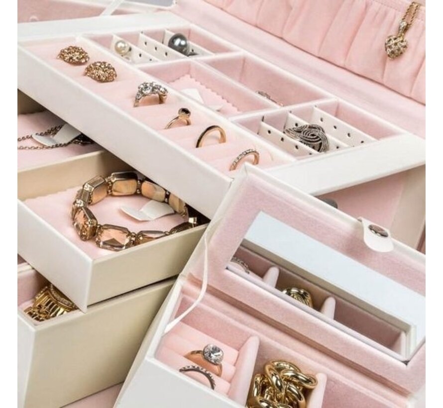 Tectake - boîte à bijoux boîte à bijoux avec miroir, rose, 401539