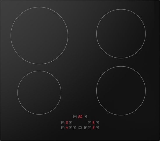 Tomado TIH6001B - Plaque de cuisson à induction encastrable - Prise normale - Autoconnexion facile - 1 phase - 4 zones de cuisson - Noir