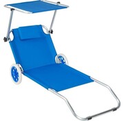 Tectake Tectake - Chaise de plage en aluminium Antonia bleu
