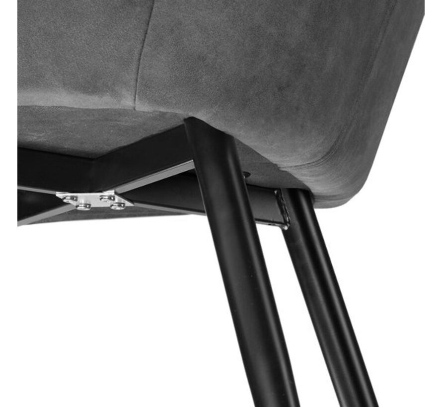 Tectake - Chaise Marilyn tissu gris/noir SKU : 403666