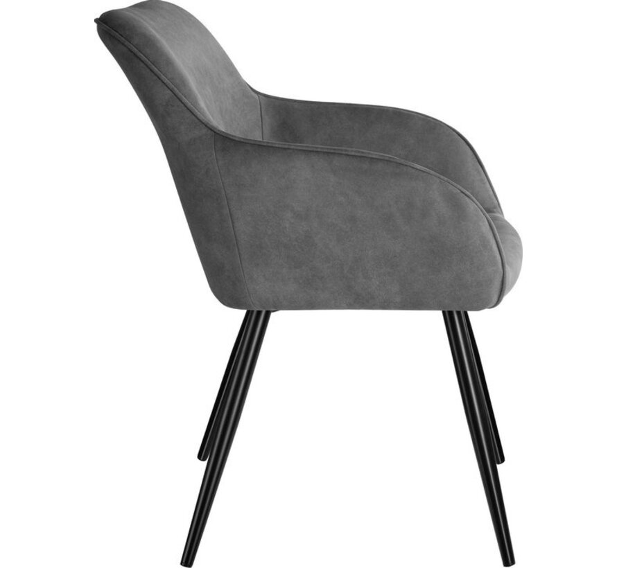 Tectake - Chaise Marilyn tissu gris/noir SKU : 403666