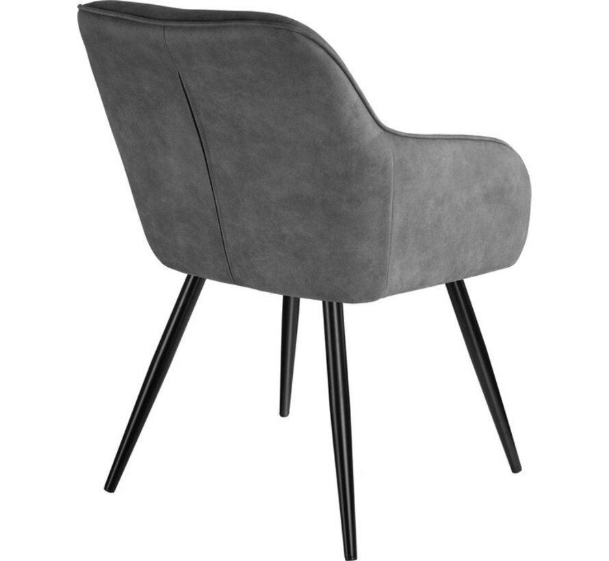 Tectake - Chaise Marilyn tissu gris/noir SKU : 403666