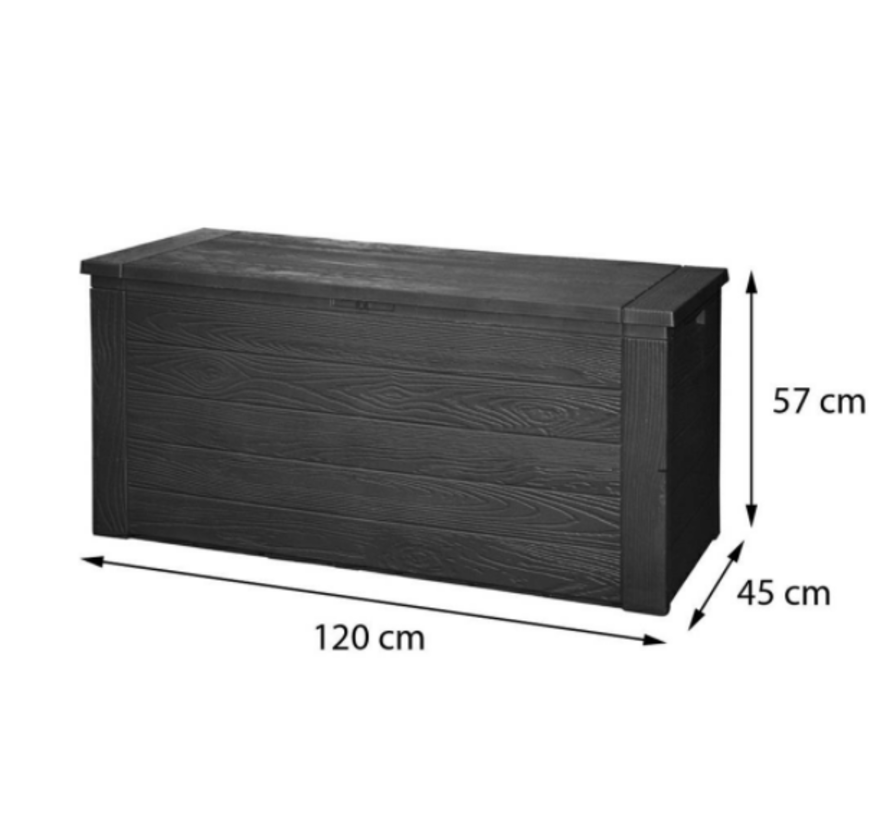 Boîte à coussin - Pro Garden - Premium - Imperméable - 120x45x57 cm - Noir