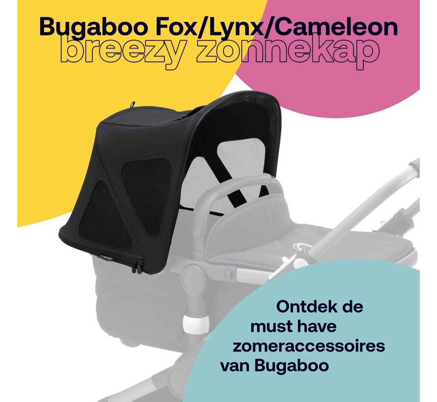 Bugaboo Fox /Cameleon3 /Lynx Breezy Sunshade - Compatible avec toutes les poussettes Bugaboo Fox - Noir