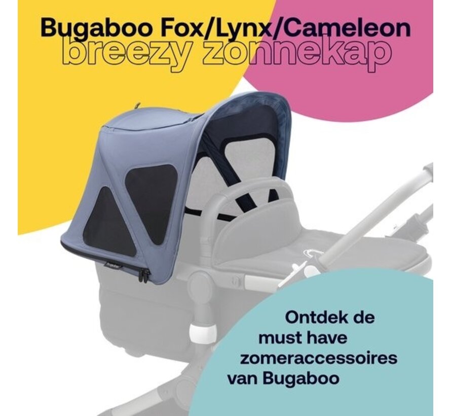 Bugaboo Fox /Cameleon3 /Lynx Breezy Sunshade - Compatible avec toutes les poussettes Bugaboo Fox - Bleu