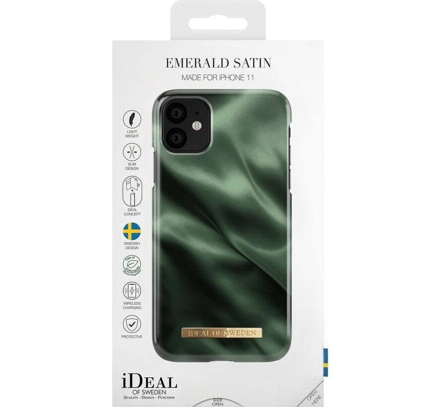 iDeal of Sweden Fashion Case Emerald Satin iPhone 11/XR