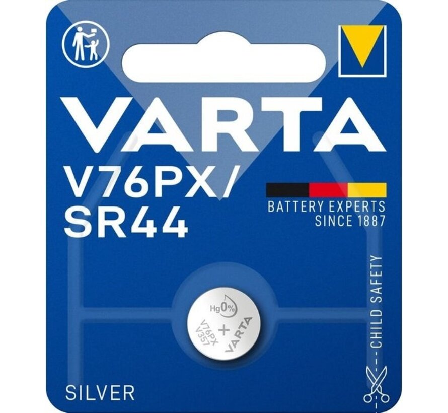 Pile bouton Varta Silver oxide 1,55 V SR44