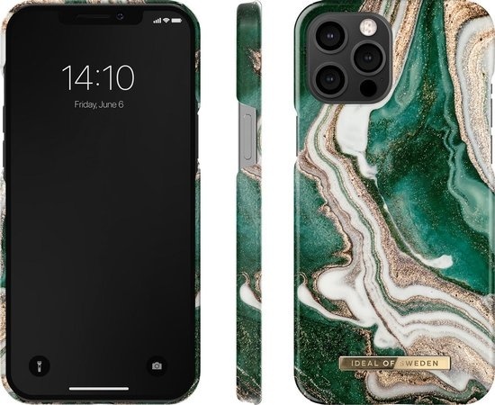 iDeal of Sweden Coque arrière pour iPhone 12 Pro Max - Marbre Jade Doré