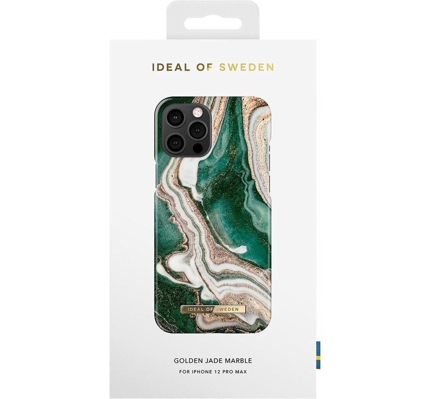 iDeal of Sweden Coque arrière pour iPhone 12 Pro Max - Marbre Jade Doré