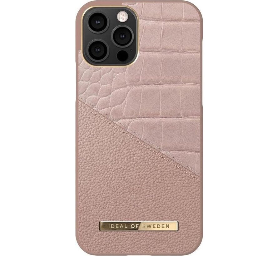iDeal of Sweden iPhone 12 - 12 Pro Atelier Case Backcover case - Rose Smoke Croco