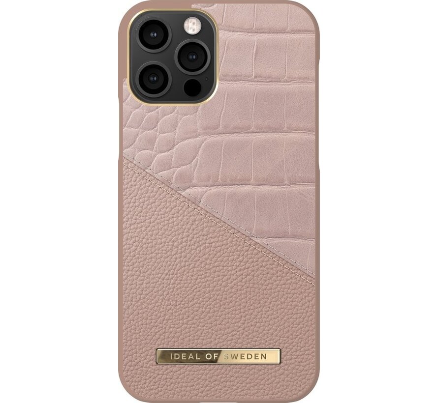 iDeal of Sweden iPhone 12 - 12 Pro Atelier Case Backcover case - Rose Smoke Croco