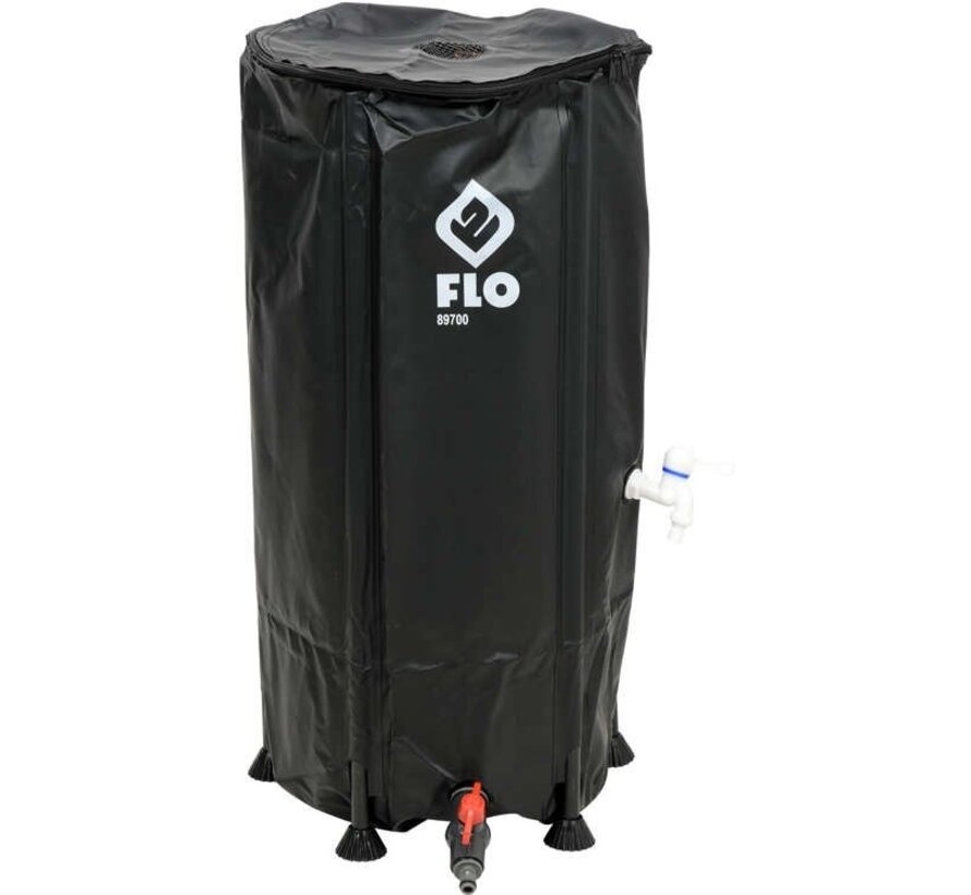 FLO Récuperateur d'eau - Réservoir d'eau de pluie pliable - 100L - PVC - 40 x 40 x 78 cm