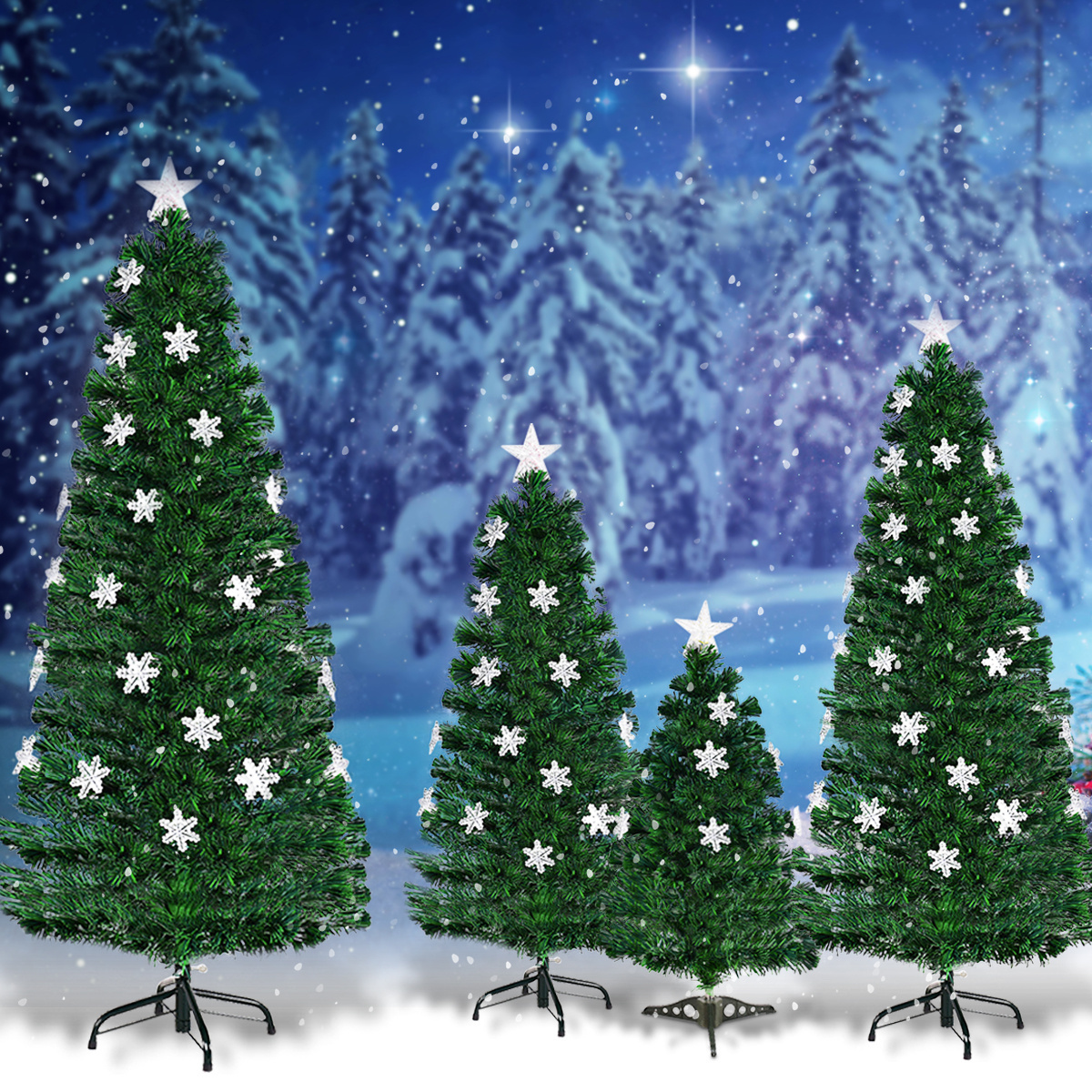 Arbre de Noël LED 90/120/180 cm arbre de Noël artificiel avec fibre de verre changeur de couleur vert