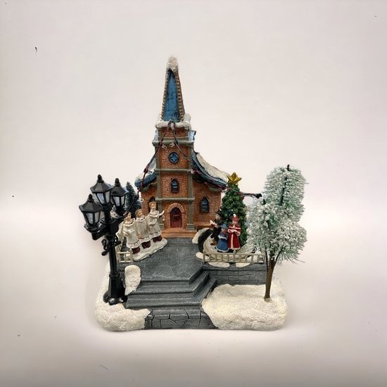 Ideco - Village de Noël avec lumières LED - multicolore