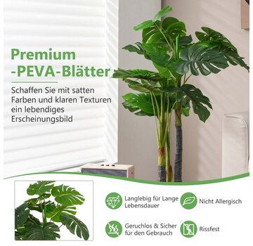 Coast Coast 120 cm Arbre Artificiel Faux Monstera Deliciosa Plant Vert