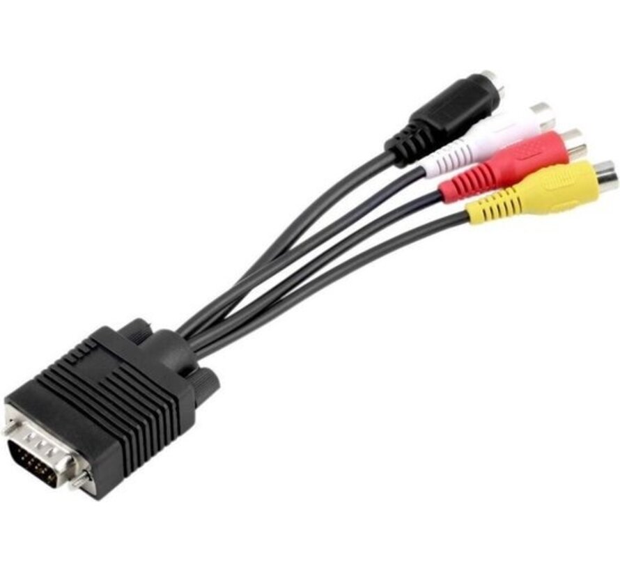 Adaptateur Mini DisplayPort vers VGA - Câble Mini DP vers VGA - Résolution HD 1080p - Noir