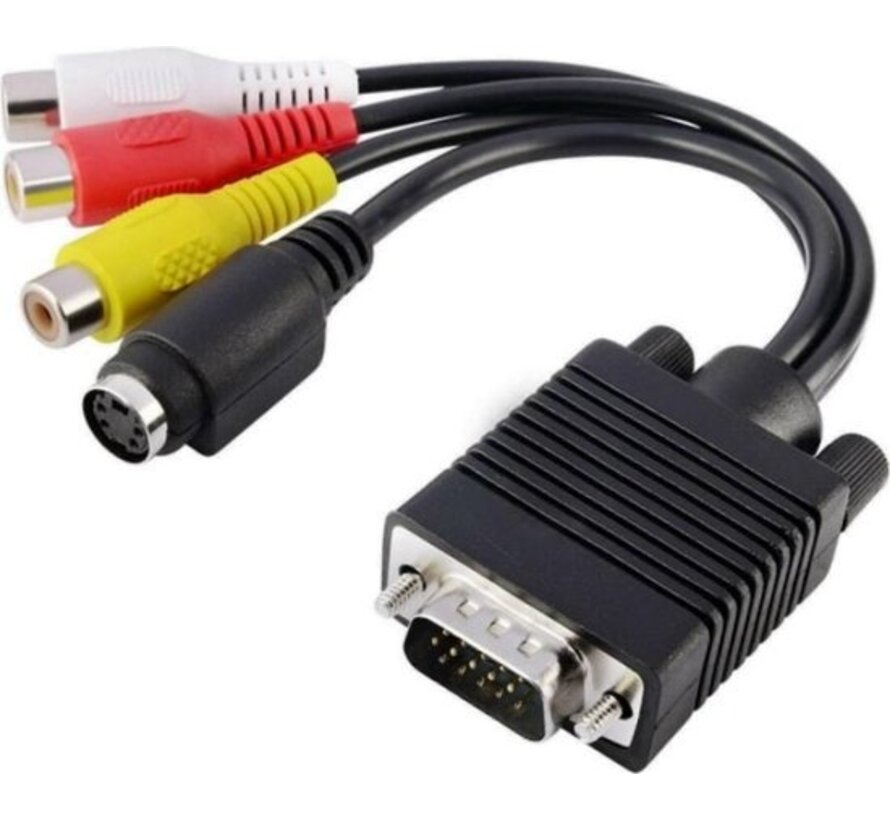 Adaptateur Mini DisplayPort vers VGA - Câble Mini DP vers VGA - Résolution HD 1080p - Noir