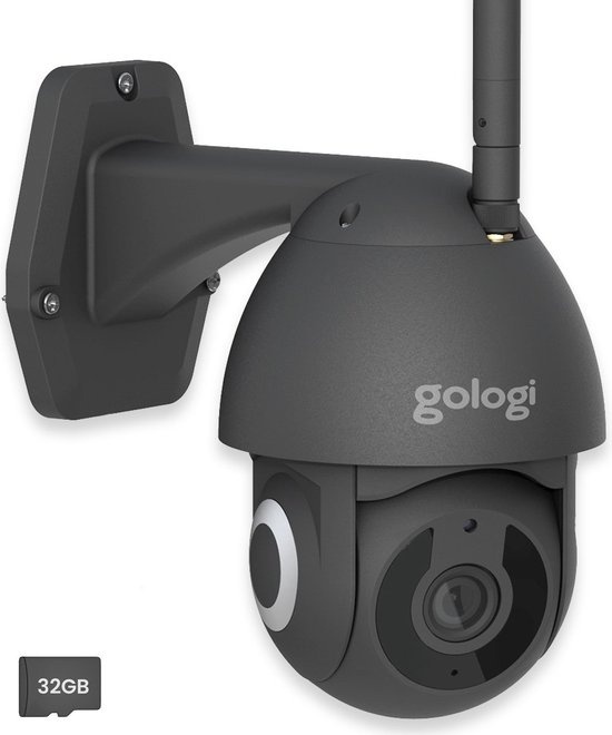 Caméra surveillance Wifi Extérieure Gologi Superior - vision nocturne - Caméra de sécurité - 3MP - Avec wifi et application - Noir