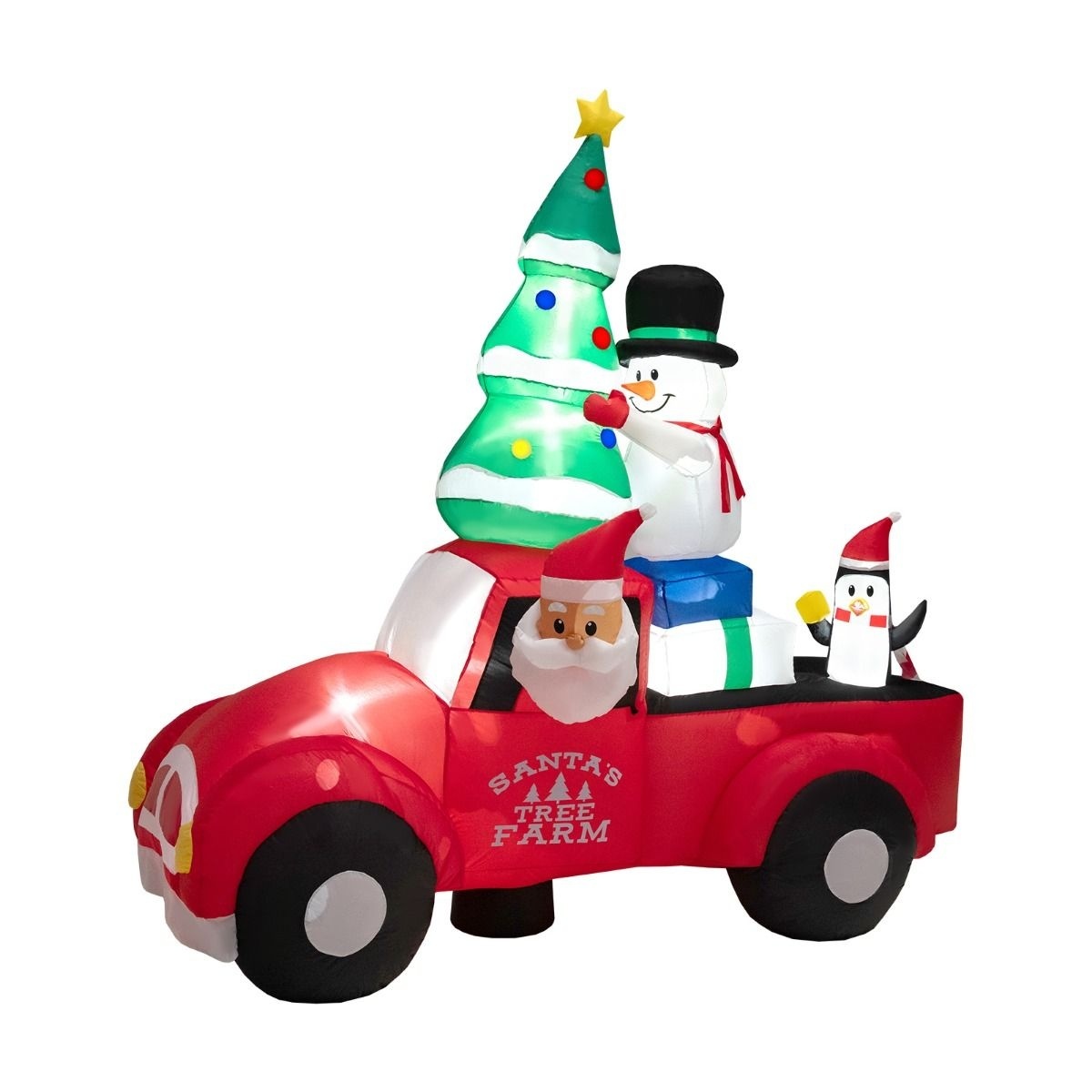 Coast Camion de Noël gonflable avec le Père Noël - 240 x 120 x 240 cm - décoration de Noël - coloré