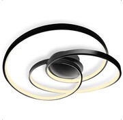 Goliving Goliving Spiral Ceiling Lamp - Plafonnier - Salon - Chambre à coucher - Anneaux LED - 35w - Ø 63 cm - Noir