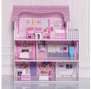 Coast Chambre de poupée à 3 étages villa de poupée en bois fille rose