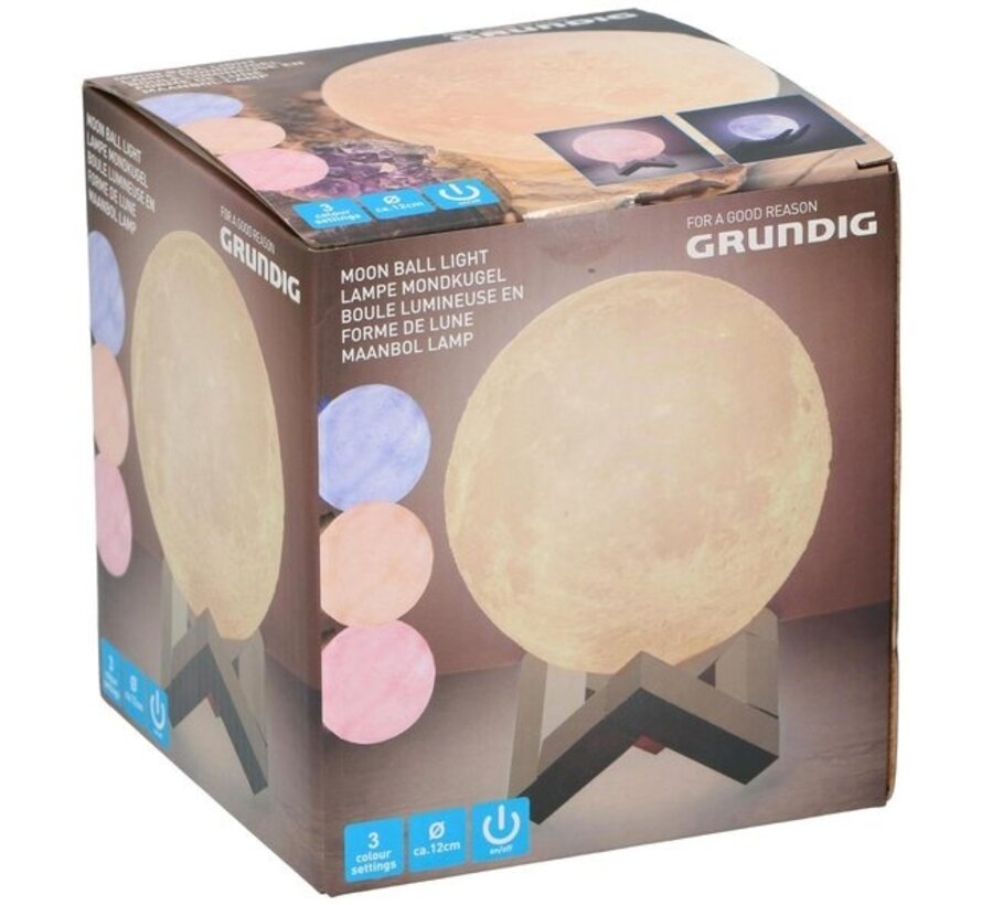 Grundig moon lamp - lampe à poser - Ø12 cm - multicolore - avec télécommande