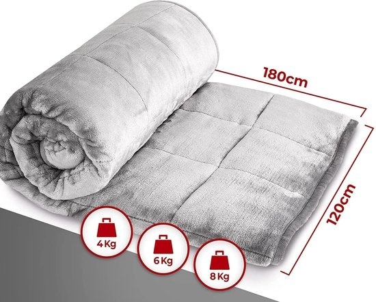 Heimwert Couverture lestée 6KG - Couverture lestée - Relaxation - Sommeil plus profond - Matériau anti-allergique - Gris
