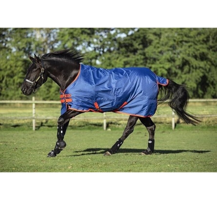 Couverture Horseware Mio Turnout Lite 0gr - Bleu foncé-rouge - 175