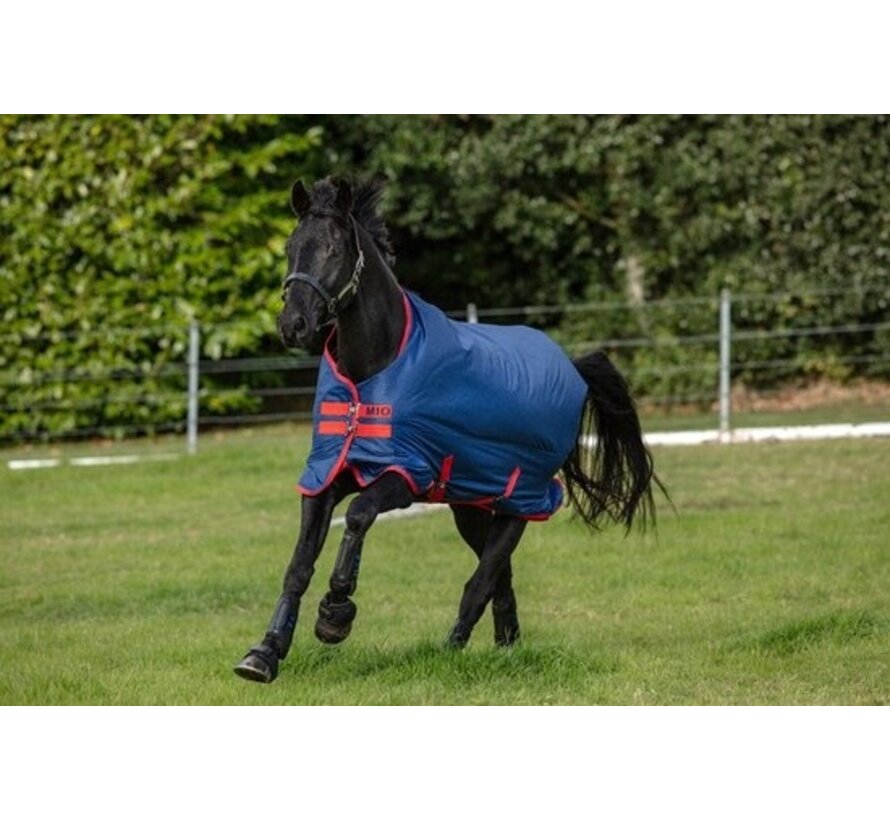 Couverture Horseware Mio Turnout Lite 0gr - Bleu foncé-rouge - 175